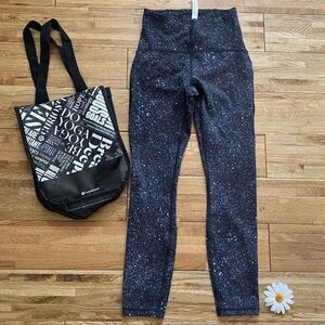 Lululemon 7/8‎ pants paint splatter dark blue Size 4